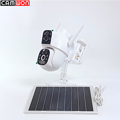 Dual Lens Outdoor WiFi Camera 4G PTZ Solar Camera Low Power Motion Detection