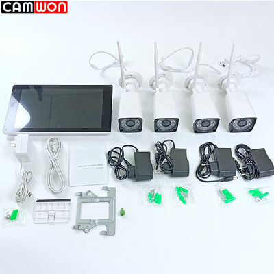 LCD Touch Screen Home Security Systems 3MP 4CH NVR Surveillance Camera System