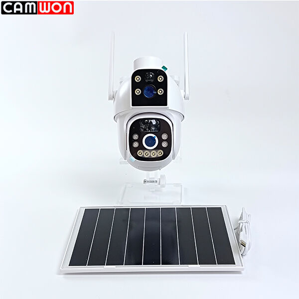 Dual Lens Home WiFi Camera Motion Detection Solar Panel Security Camera Low Power