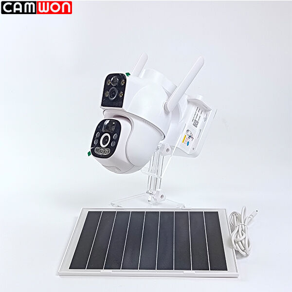 Dual Lens Outdoor WiFi Camera 4G PTZ Solar Camera Low Power Motion Detection