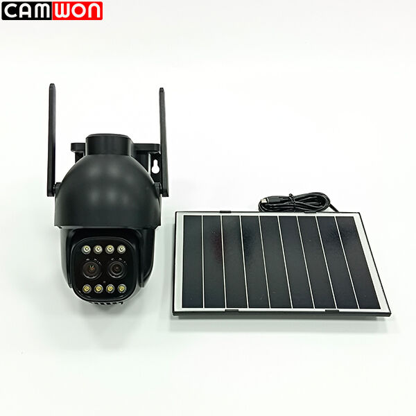 4MP Solar Powered Surveillance CCTV Security Camera With AOV PTZ Dual Lens for Outdoor