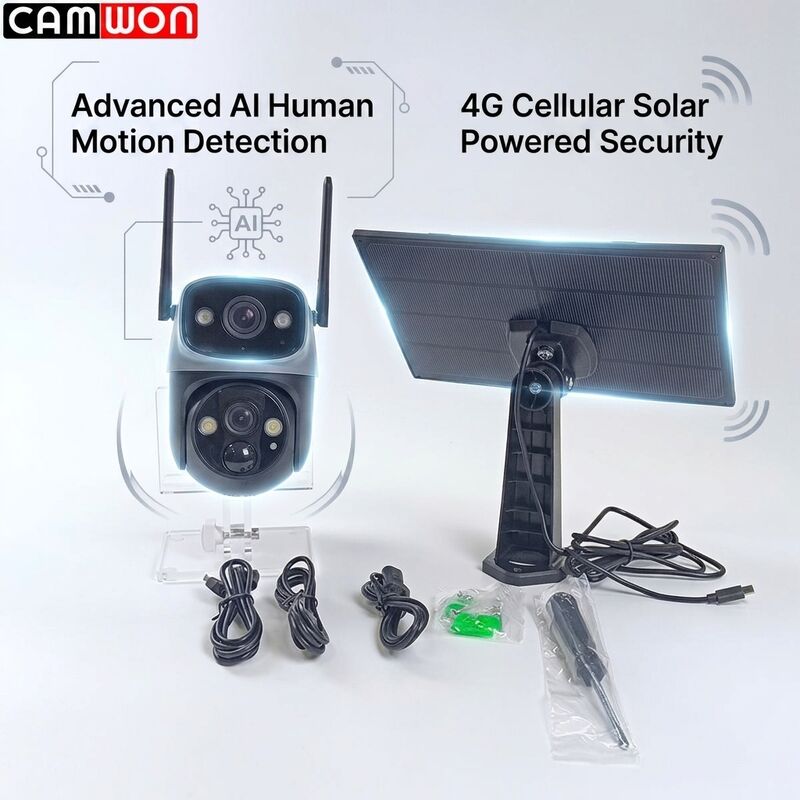 3MP AOV Solar 4G Camera AI Motion Detection Dual Lens Security Camera