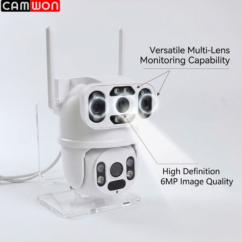 OEM / ODM Multiple Lens Camera 6MP CCTV Dome Security Camera