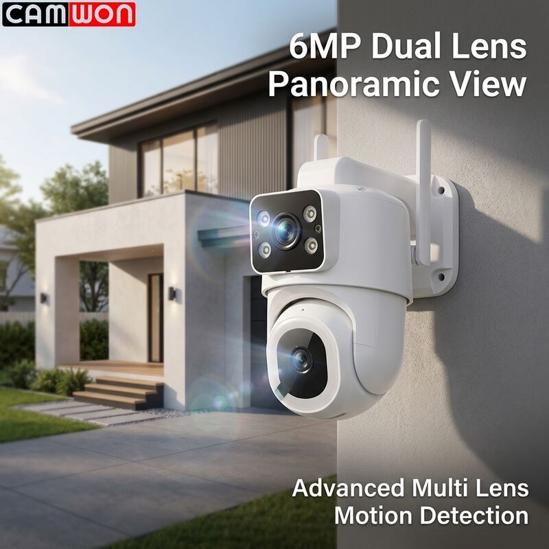 6MP Multiple Lens Camera Motion Tracking Wireless WiFi Outdoor Camera 2.4Ghz